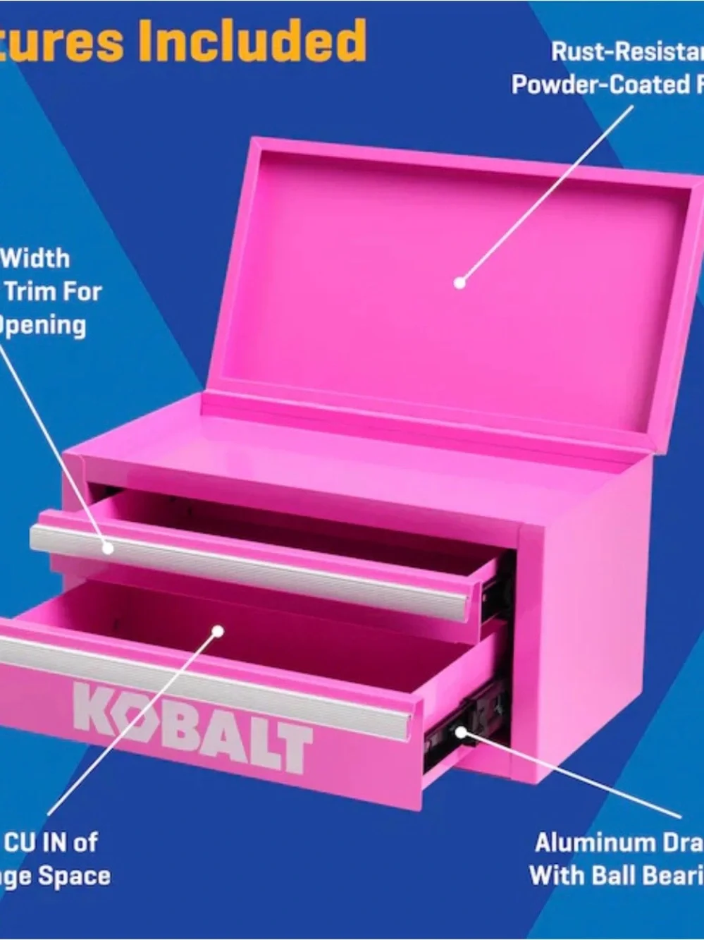 The Trendy Kobalt Mini Toolbox Hot Pink 2 Drawer